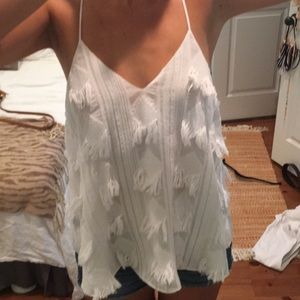 White fringe top